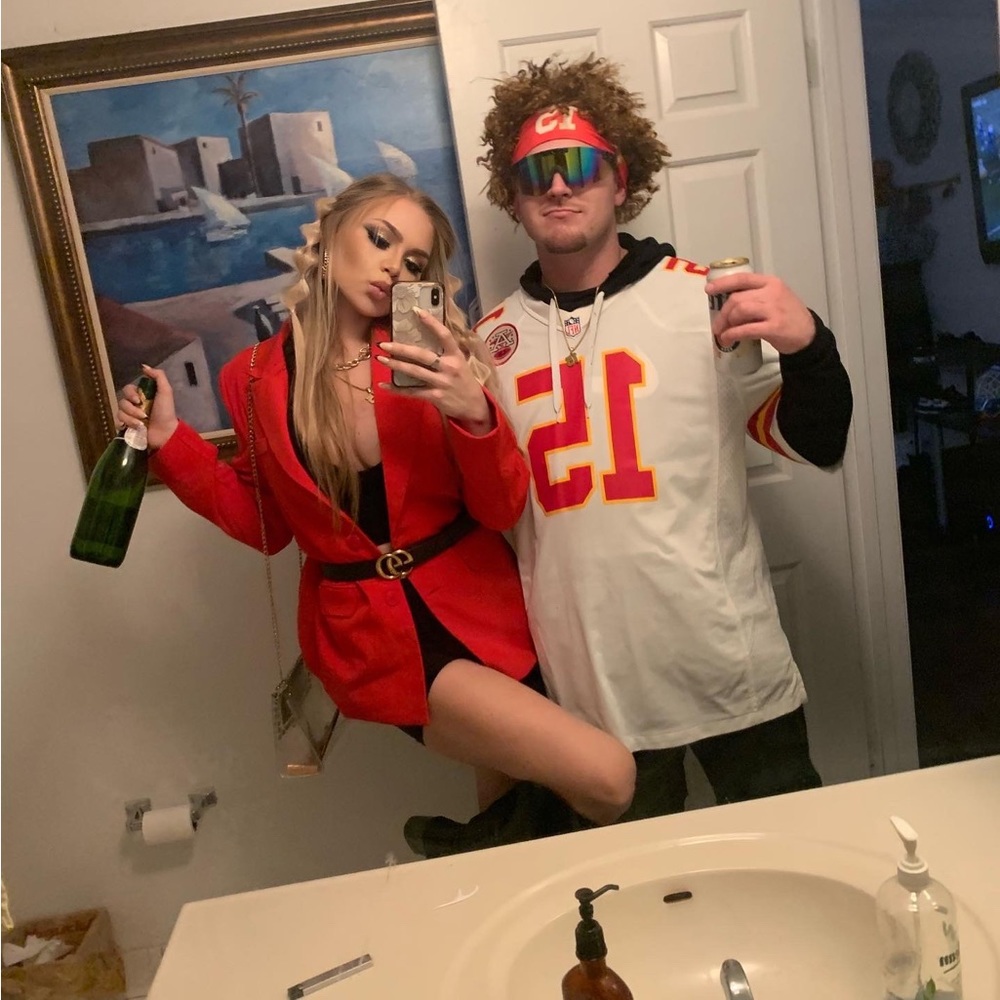 Oversized boyfriend red blazer